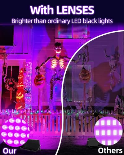 100W Black Light LED Flood Light 2 Pack Waterproof for Glow Parties, Halloween