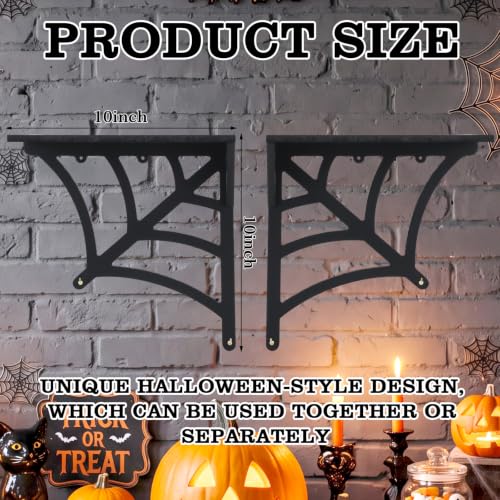Funny Halloween Spider Web Shelf - Gothic Wooden Wall Decor, 20 Inch