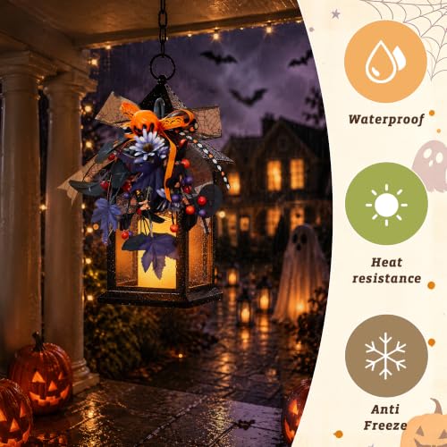 Halloween Decorative Candle Lanterns with Timer - 14 Inch Black Pack of 1 - Indoor Outdoor Decor