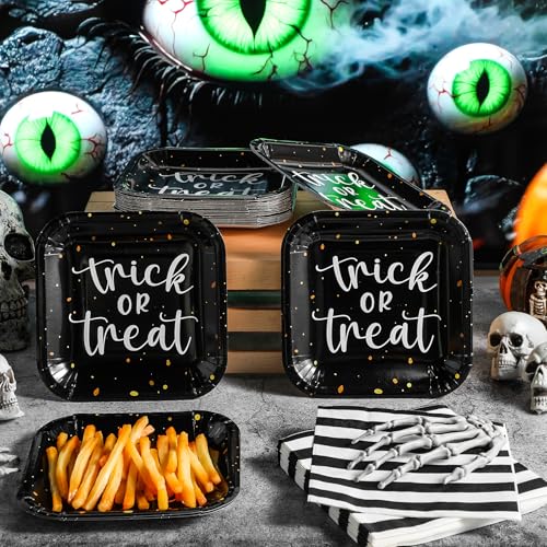 Halloween Paper Plates and Napkins Set Trick or Treat - 36 Count
