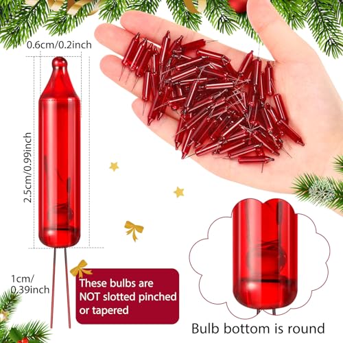 Remagr 360 Pcs Red 2.5V Christmas Mini Replacement Bulbs Bulk for Incandescent String Lights - Indoor Outdoor Decor