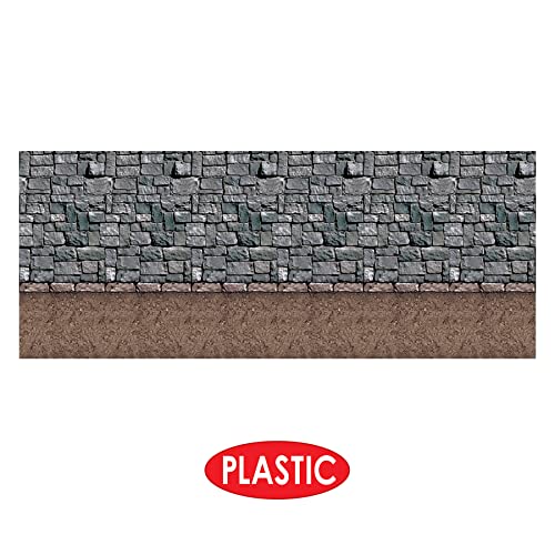 Medieval Stone & Dirt Floor Wall Backdrops - 2 Pack, 4ft x 30ft Each, Easy Wall Coverings for Party Decor