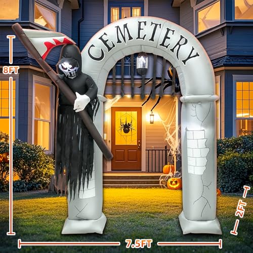 8FT Halloween Inflatable Grim Reaper Archway with LED Lights - Spooky Yard Decor - Variation of THIS listing