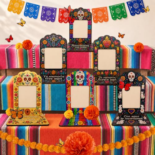 Wovelli Dia De Los Muertos Decorative Picture Frame - Yellow, Day of the Dead Altar