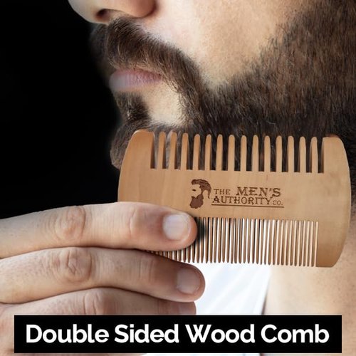 M. A. C.® Beard Kit for Men, Beard Grooming Kit Including Boar Brush, Trimming Scissor Beard Comb and Straight Edge Safety Razor & Blades-Ideal Beard Care Kit with Wooden Gift Box