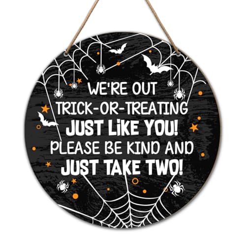 Halloween Welcome Sign Decor for Front Door - Fall Farmhouse Style - Variation D