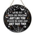 Halloween Welcome Sign Decor for Front Door - Fall Farmhouse Style - Variation D