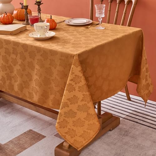 Autumn Fall Tablecloth Rectangle 60x144 Inches - Amber, Thanksgiving Decor