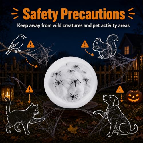 1200 Sqft Stretchy Halloween Spider Web Decoration Set with 120 Fake Spiders