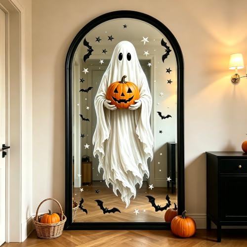 Halloween Ghost Window Clings Decor - Large Static Decals for Windows & Doors