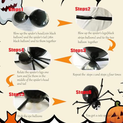 Halloween Balloon Arch Kit with Foil & Latex Balloons for Party Decorations