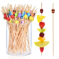 Skull Cocktail Picks - Halloween Toothpicks for Appetizers, Multicolor, 12cm, 100 Pack