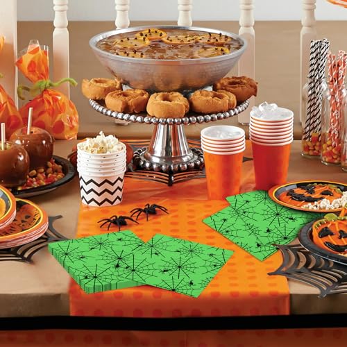 Halloween Spider Web Napkins 40 Pack - 13x13 Inches Disposable Party Paper Decor