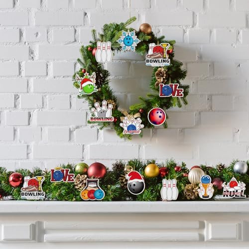 Wooden Bowling Ornaments Christmas Hanging Decor - Bowling Variation