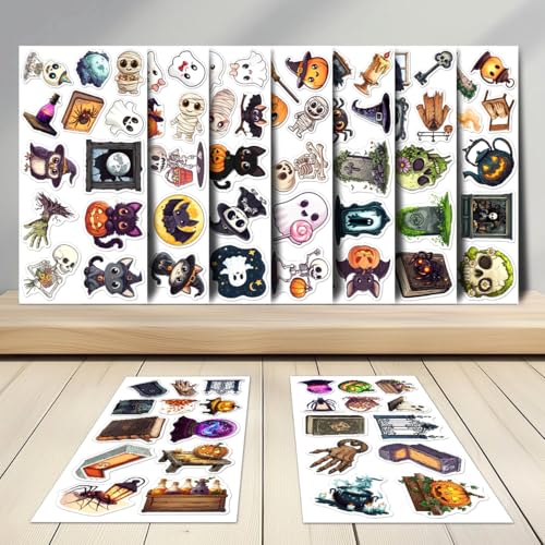 Halloween Stickers Pack - 108 Waterproof Vinyl Spooky Decorations - Halloween 32