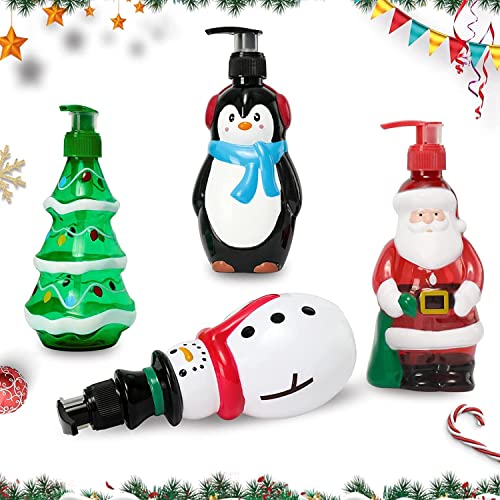 Christmas Bathroom Decorations - Simple Merry Christmas Soap Dispenser - Refillable Hand Pump, 4 Variations