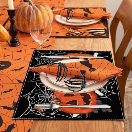 Halloween Napkin Rings Set of 6 - Black Skeleton Hand, 8 Size