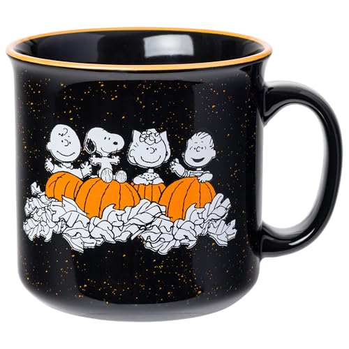 Peanuts Halloween Camper Mug - 20oz Ceramic Pumpkin Patch Coffee Cup - Happy Halloween Variation