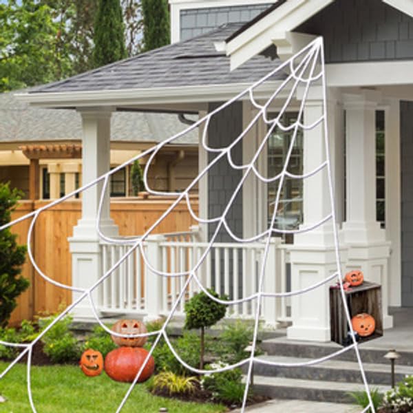 Outdoor Solar Powered Halloween Spider Web Lights - Purple Variation
