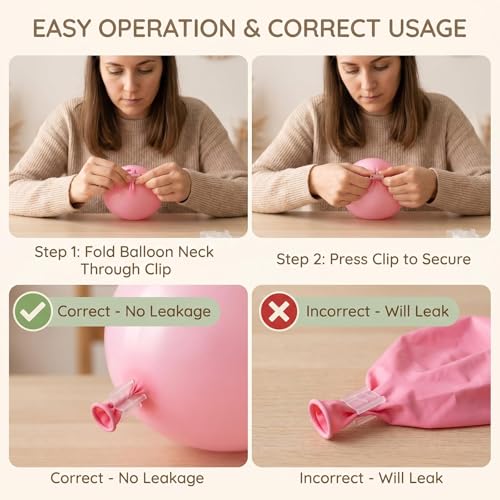 200 Transparent Plastic Balloon V-Shaped Clips for Balloon Decorations