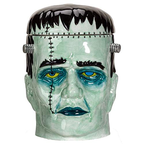 Ceramic Cookie Jar - Frankenstein Head Design, Food Storage, Kitchen Decor
