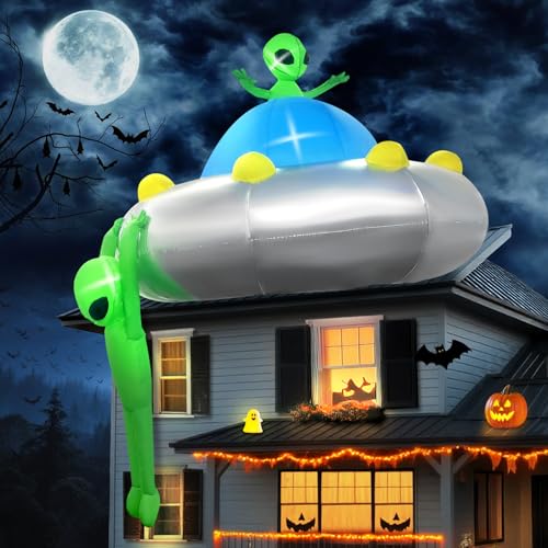 Kalolary 6FT Halloween Inflatable Hanging Alien UFO Outdoor Decoration - Variation of This Listing