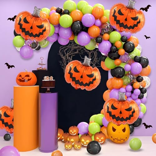 Halloween Pumpkin Foil Balloons Set - 29 Inch Party Decorations