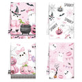 Pink Halloween Kitchen Dish Towels Set - 4PCS Pumpkin Ghost & Bat Hand Towels - Spooky Holiday Decor