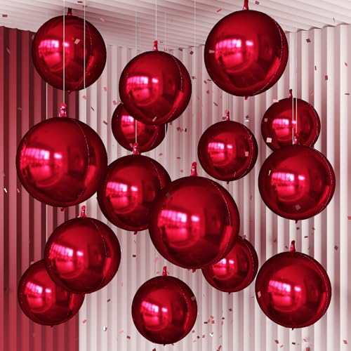 Maroon 14 Pcs Burgundy Foil Balloons Set - 22, 15 & 10 Inch Party Decor