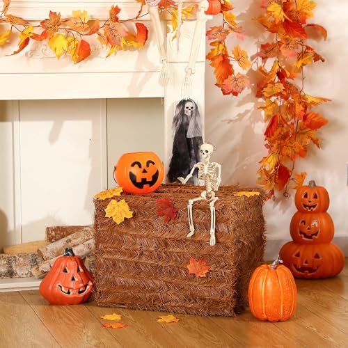 Halloween Decorative Straw Bale 18x14x14 Inches - Fall Farmhouse Decor - Variation of 1