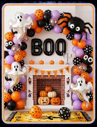 8Pcs Halloween Ghost Foil Balloons - Spooky Ghost-Shaped Party Decor