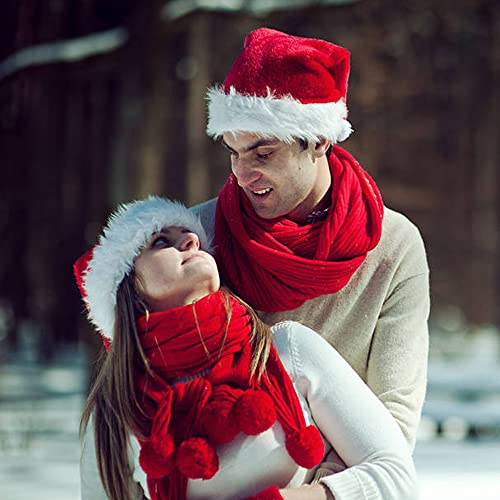 Christmas Santa Hat for Adults Bright Red Holiday Party Accessory