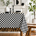 Checkered Tablecloth 60x84 Inch Black and White Race Car Party Cover