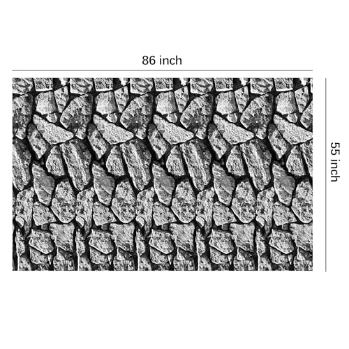 Stone Wall Party Tablecloth Decorations - 3 Pcs, 55x86 Inches for Medieval & Halloween Events