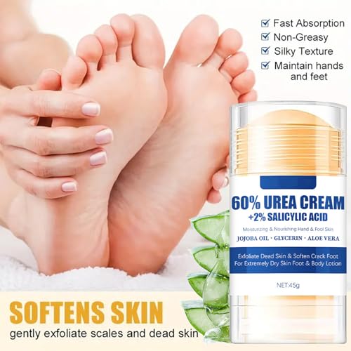 60% Urea Foot Cream Stick for Cracked Heels & Dry Skin - Moisturizing Balm