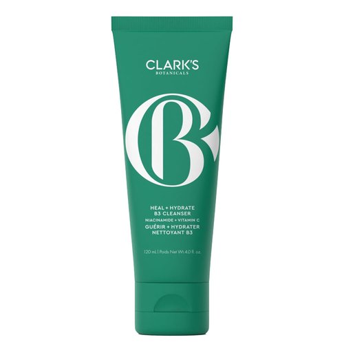 Clark's Botanicals Heal + Hydrate B3 Cleanser - Daily Niacinamide Face Wash with Vitamin C, 4 Oz