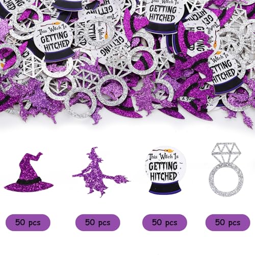 Halloween Witch Confetti Purple Glitter Party Decor - 200 Pieces