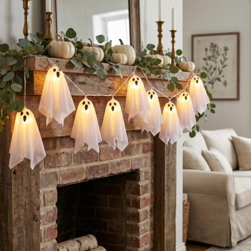 Halloween Ghost Hanging Decorations Set - Glowing Outdoor & Indoor Ornaments