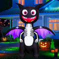 6.8 FT Halloween Inflatable Skeleton Dragon with LED Lights Outdoor Yard Decoration - Giant Blow Up Halloween Dragon - Front Lawn Garden Decor