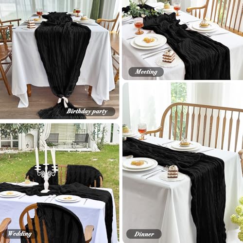 Black Cheesecloth Table Runner 10FT 10 Pack for Halloween Party Decor Variation of THIS listing