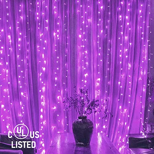 Twinkle Star LED String Curtain Light - Purple, 300 LEDs, 6.6ft x 9.8ft, 8 Modes