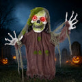 Outdoor Halloween Animatronic Zombie Groundbreaker with Light-up Eyes & Creepy Sound Effects