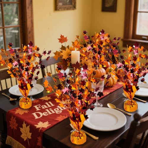 Fall Maple Leaves Table Centerpiece Autumn Party Decoration Set