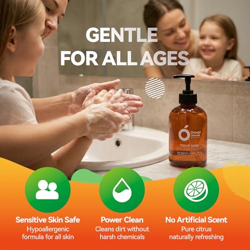 Liquid Hand Soap with Cold-Pressed Orange Oil - 12 Fl Oz (Pack of 1)