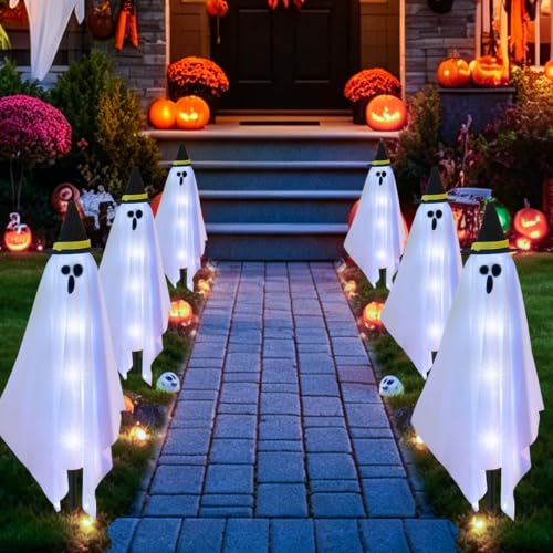 Halloween Ghost String Lights 23FT 8-Mode Solar Outdoor Decor - Variation 6