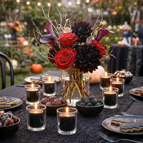 Black Votive Candles Unscented Pack of 72 - 2 Inch Decor Wedding Centerpiece