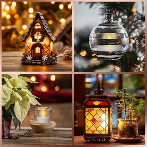 Flameless LED Tea Lights Candles 24 Pack - Warm Yellow Battery Operated