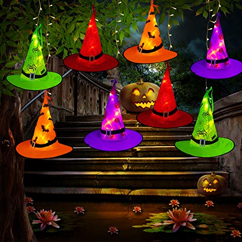 Halloween Witch Hat String Lights - 8 Glowing Decor & Accessories