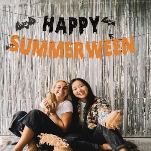Pre-Strung Summerween Banner - Glitter Halloween & Summer Party Decorations