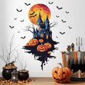 Halloween Haunted Castle Wall Decals Spooky Pumpkin Bat Wall Stickers - Halloween Party Decorations
